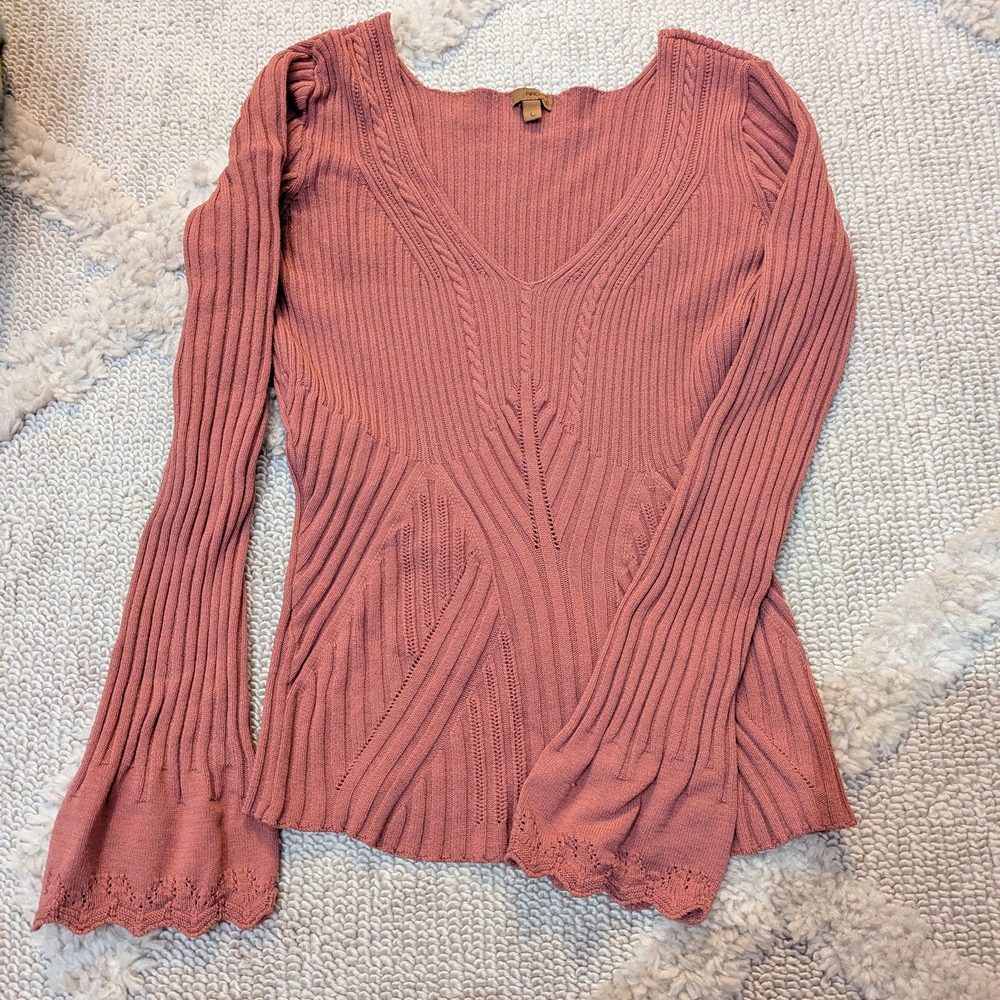 Chic Pink Knit Sweater